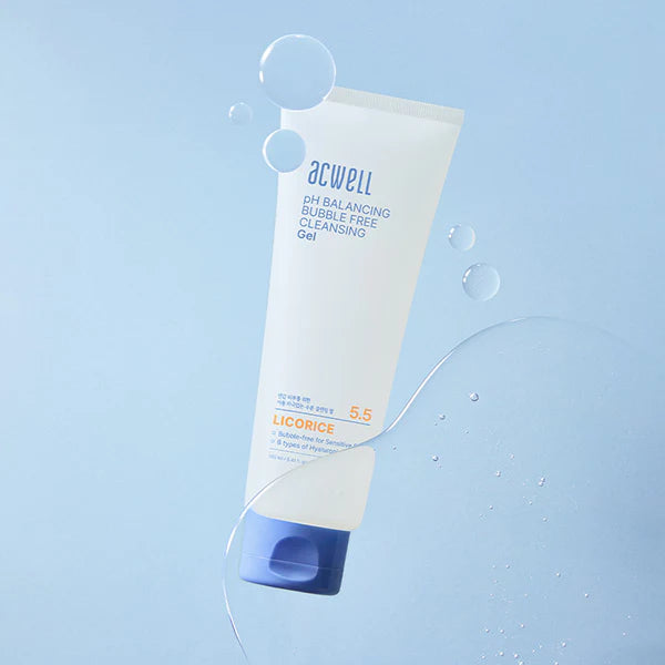 Maigs gēls mazgāšanai un dekoratīvās kosmētikas noņemšanai ACWELL pH Balancing Bubble Free Cleansing Gel