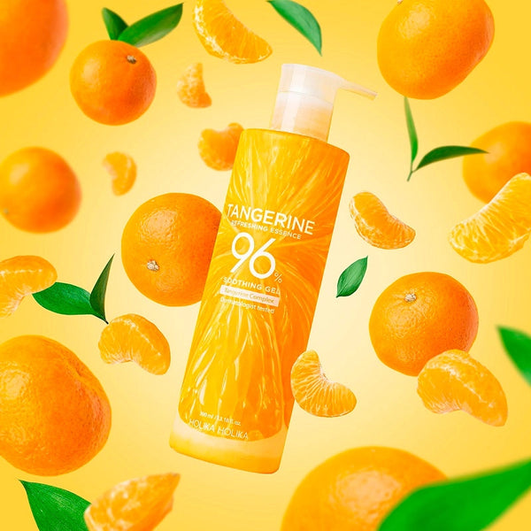 Atjaunojošs un nomierinošs gels Holika Holika Tangerine Refreshing Essence 96% Soothing Gel