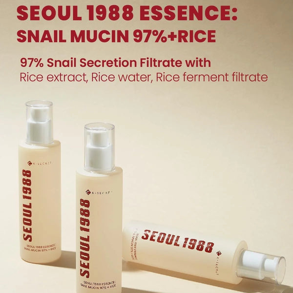 Mitrinošā esence K-Secret Seoul 1988 Essence Snail Mucin 97% + Rice