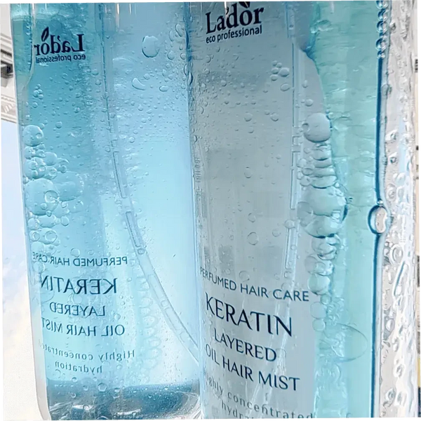 Divu tekstūru keratīna izsmidzināmais līdzeklis ar eļļu kompleksu Lador Keratin Layered Oil Hair Mist
