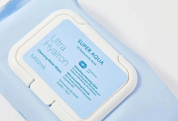 Attīrošās salvetes Missha Super Aqua Ultra Hyalron Cleansing Water Wipes