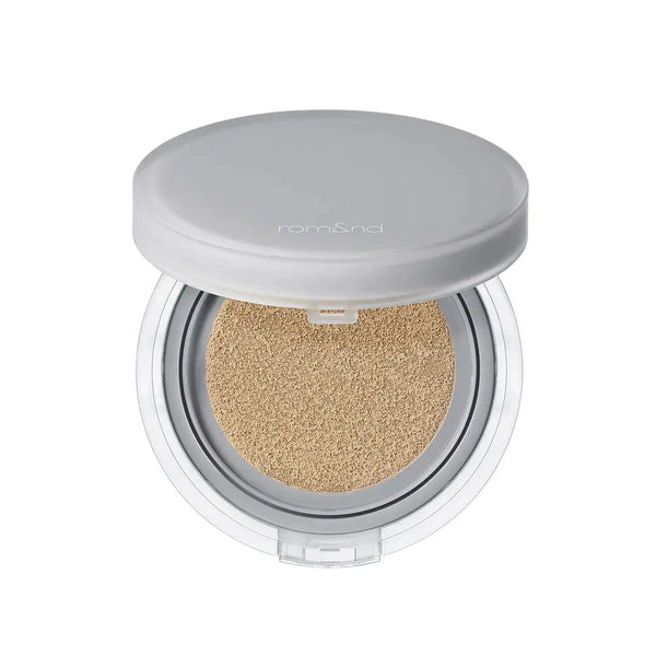 Noturīgs tonālais kušons ar pusmatētu noslēguma akcentu Rom&Nd Nu Zero Cushion SPF24 PA++