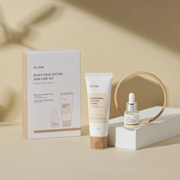 Produktu komplekts ādas atjaunošanai ar melno gliemežu mucīnu iUNIK Black Snail Edition Skin Care Set