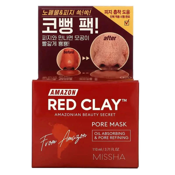 Maska poru attīrīšanai ar sarkano mālu Missha Amazon Red Clay Pore Mask