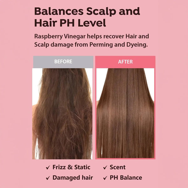 Nomierinošs balzams matiem un galvas ādai A'pieu Raspberry Vinegar Hair Treatment