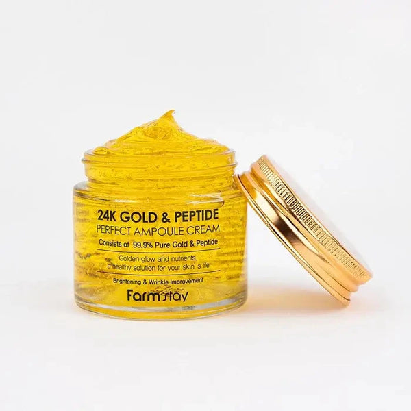 Ampulu krēms ar zeltu un peptīdiem FarmStay 24K Gold & Peptide Perfect Ampoule