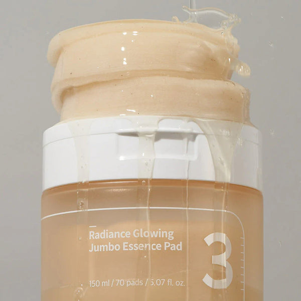 Barojoši tonizējoši spilventiņi mirdzuma piešķiršanai ādai Numbuzin No.3 Radiance Glowing Jumbo Essence Pad