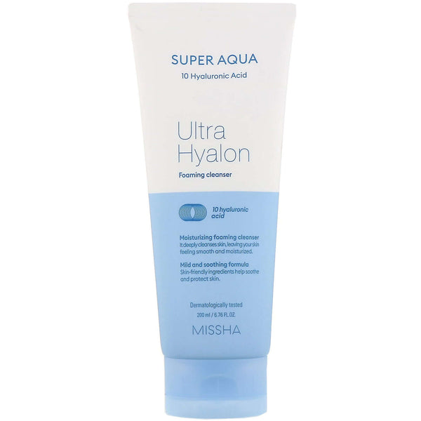 Putas sejas attīrīšanai ar hialuronskābi MISSHA Super Aqua Ultra Hyalron Foaming Cleanser